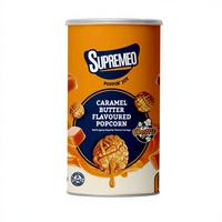 Caramel-coated popcorn produced for private label snack brands